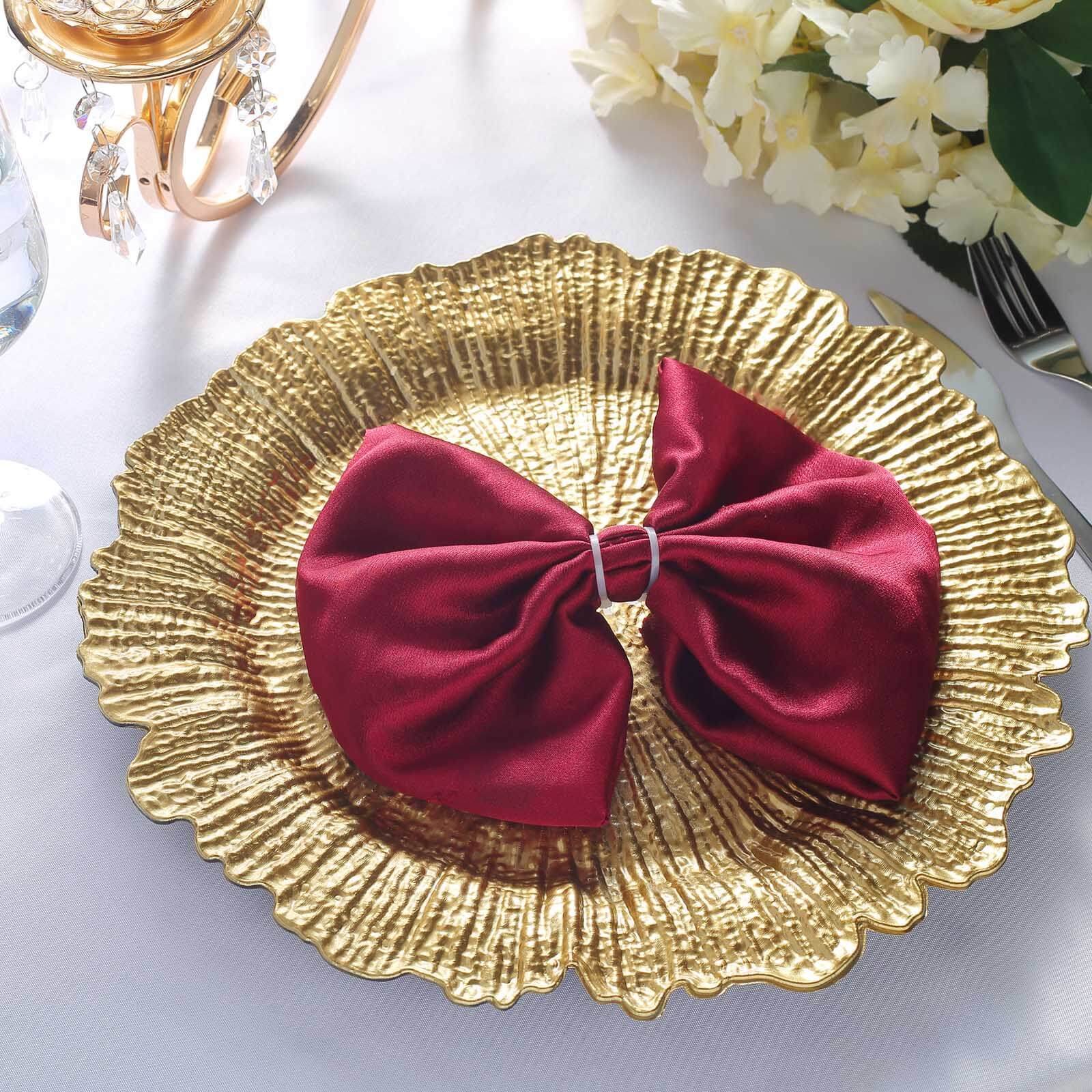 Alternative view of 6-Pack Acrylic Plastic Charger Plates 13" Round Gold Reef Design - Decorative Dinner Charger Tableware