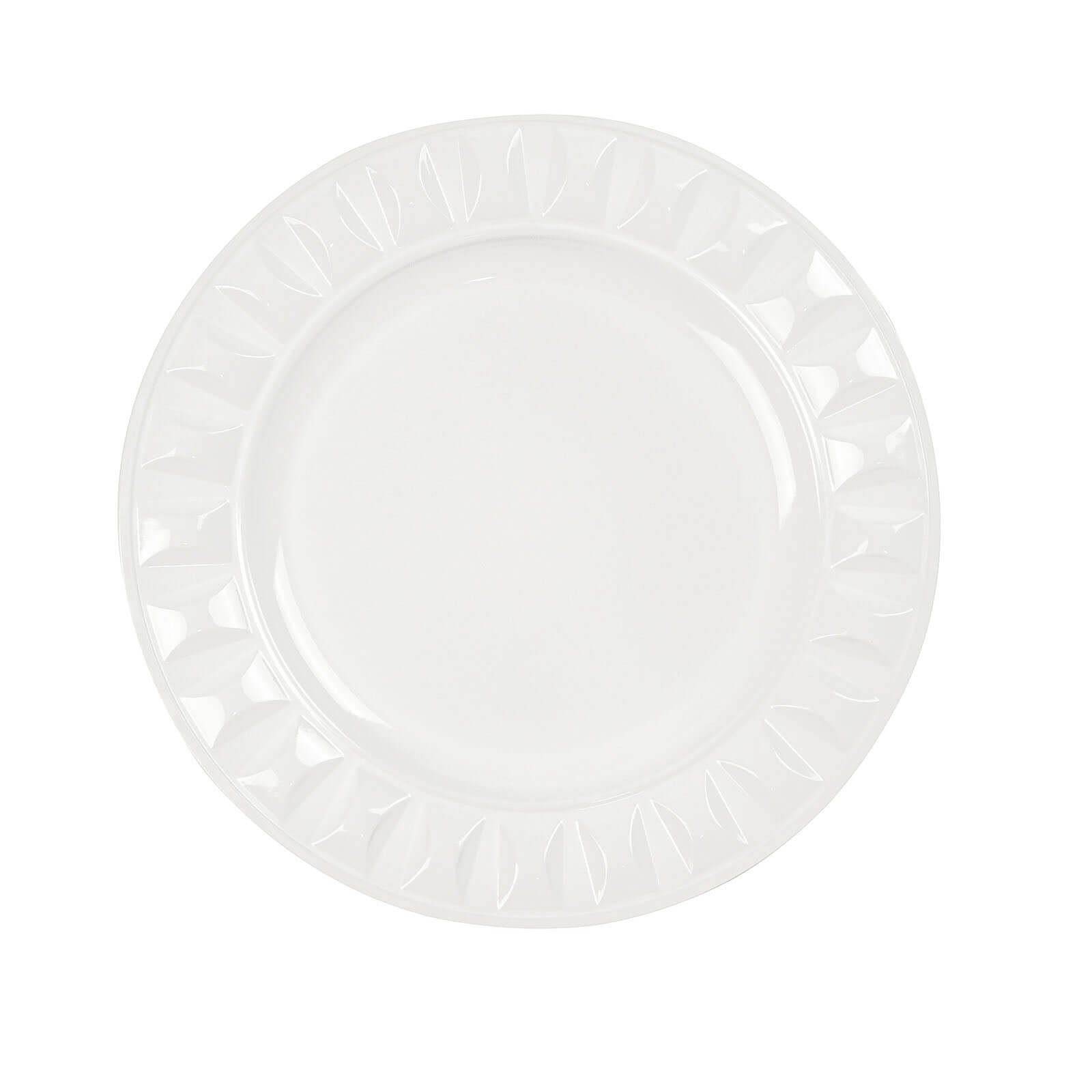 6-Pack Plastic Charger Plates 13" Round White Bejeweled Rim - Luxe Decorative Dinner Party Charger Tableware - Image 6